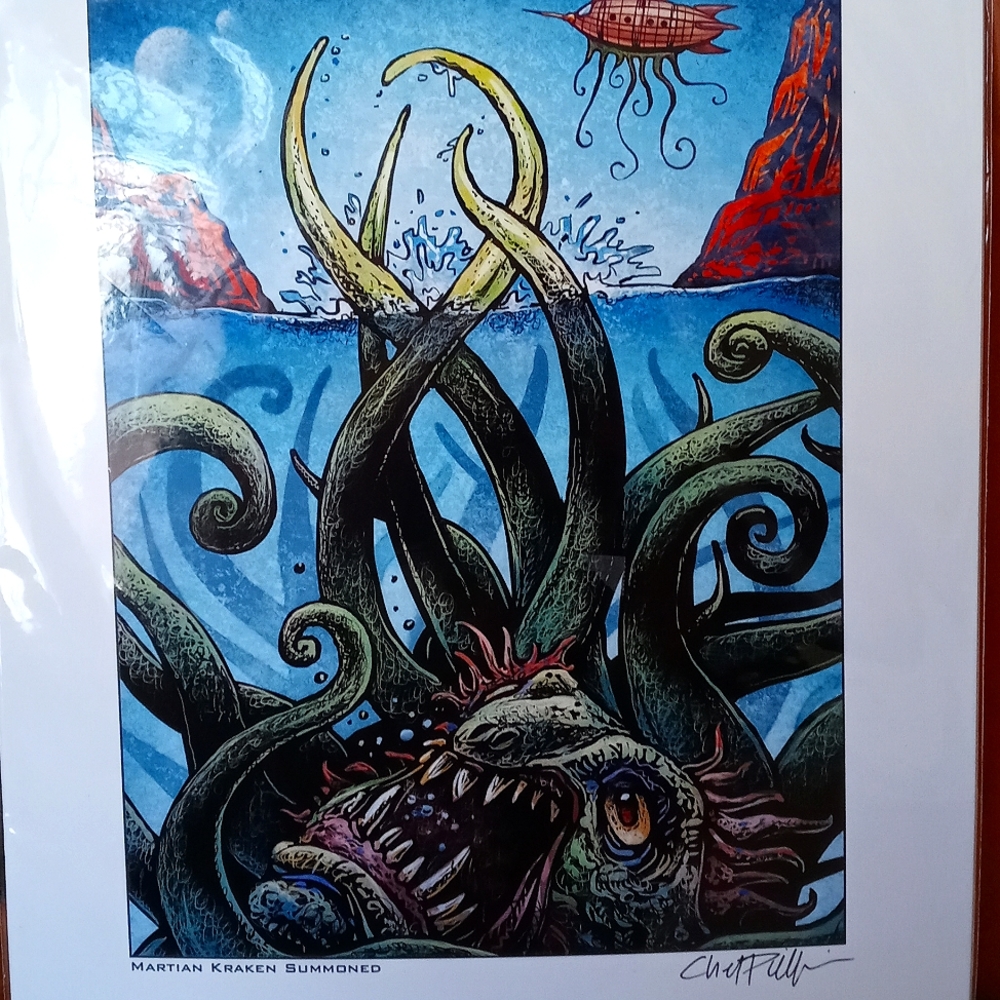 Martian Kraken Summoned signed print by Chet Phillips